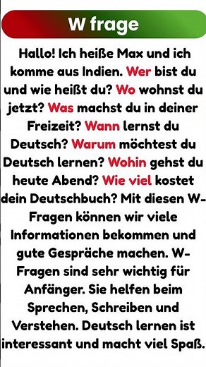 Learn All W-Fragen in German 🇩🇪 | Easy German for Beginners #deutsch