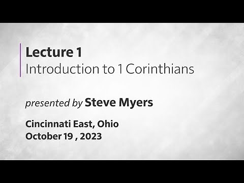 01 - Introduction to 1 Corinthians | Epistles of Paul