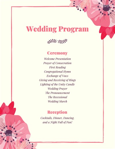 Create your own wedding program | Honestweddingadvice.com