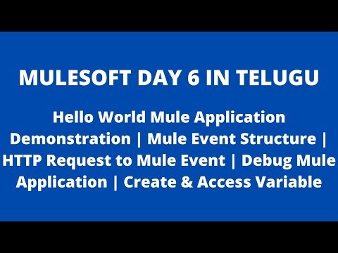 Mule in Telugu | Debug Hello World Mule Application | Mule Event Structure |Create & Access Variable