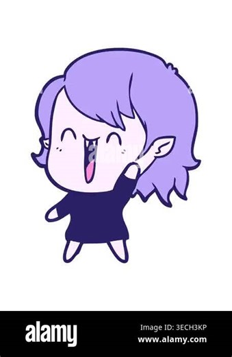 shivering motion animation of cute cartoon happy vampire girl Stock Video Footage - Alamy