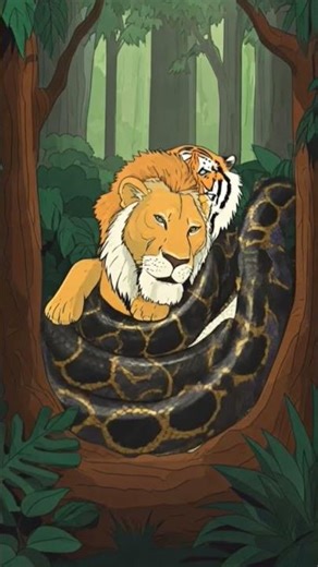 a python eating lion #DreamScreenAI #December #love #winter
