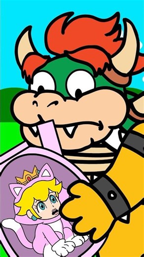 #bowser and #peach cat #animation #mario