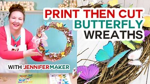Watch and learn how to make a super easy Paper Butterfly Wreath for the Spring season! My tutorial includes all the free files you need to make a wreath in an hour or two, as well as a complete step-by-step explanation of how to use Print Then Cut on your handy Cricut cutting machine! Get the files at: https://jennifermaker.com/paper-butterfly-wreath | JenniferMaker.com