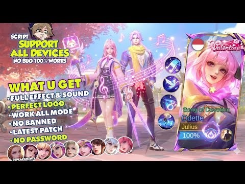 NEW UPDATE!! Script Skin Odette Valentine - Song of Devotion No Password | Full Effect Voice
