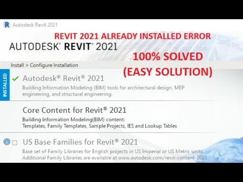 Revit 2021 Is Already Installed Error Fix | 100% Working Script for Windows 10 & 11