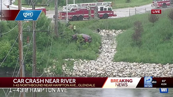 I-43 crash sends vehicle down embankment near Milwaukee River