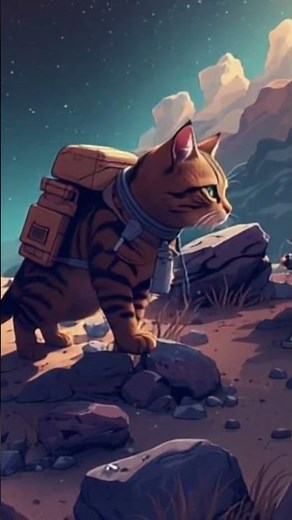 من الأرض إلى النجوم… قصة قطة شجاعة 🚀🐱