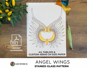 Angel Wings Pattern Stained Glass | DIGITAL DOWNLOAD | Suncatcher | Intermediate | PDF | Home Decor - Etsy Canada