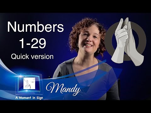 Numbers 1 - 29 in American Sign Language. Overview of numbers 1 - 29 in ASL with A Moment in Sign.