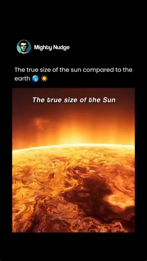 MIGHTY on Instagram: "The true size of the Sun compared to the Earth is almost impossible to grasp until you see it scaled correctly. The Sun’s diameter is about 1.39 million kilometers, while Earth’s diameter is roughly 12,742 kilometers. That means the Sun is about 109 times wider than Earth. In terms of volume, the difference becomes even more extreme. You could fit about 1.3 million Earths inside the Sun. If Earth were the size of a small marble, the Sun would be a massive beach ball sitting