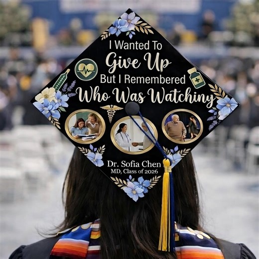Custom Nursing Graduation Cap Topper With Photos, I Remember Who Was Watching Topper, Medical Graduation Cap Topper, Nurse Graduation Topper - Etsy