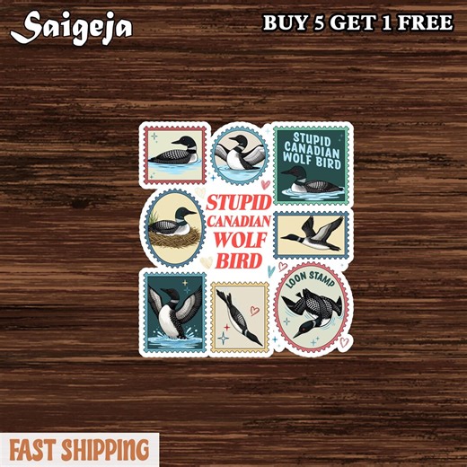 Stupid Canadian Wolf Bird Sticker, Heated Rivalry Waterproof Sticker - Etsy