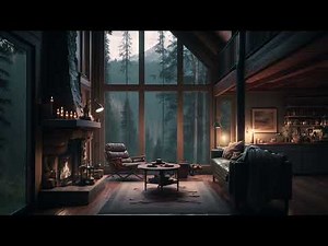 Cozy Cabin in the Pine Forest: Ambient Fireplace Video