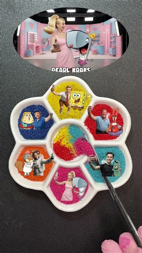 SpongeBob colour mixing #satisfying #art #colourmixing #memes #spongebob #colors