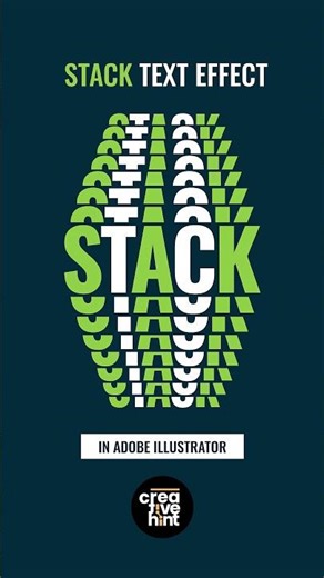 How to create Stack text effect in Adobe Illustrator. #graphicdesign