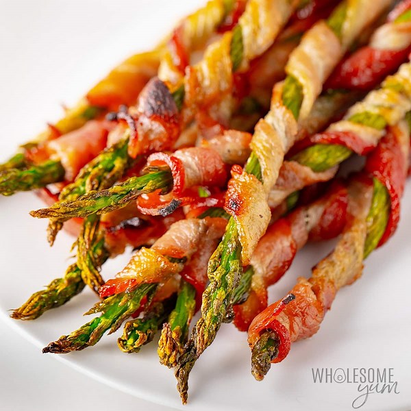 Bacon Wrapped Asparagus (Super Crispy) - Wholesome Yum