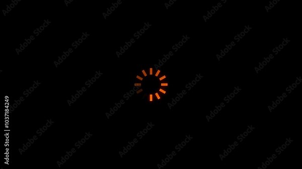 Computer Loading Bar With Glitch Effect/ Animation of a computer screen with loading bar processing and noise and glitch effects .Black background.