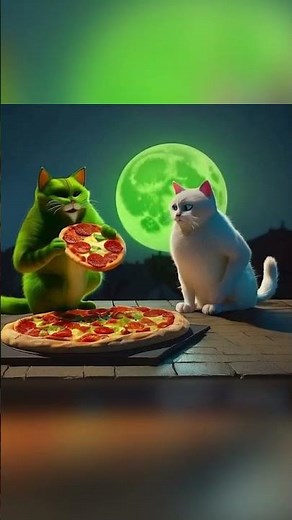 Cute Cats Eating Pizza