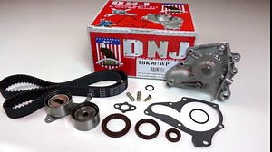 DNJ TBK418 Timing Belt Kit with Water Pump for 1999-2004 Ford, Mazda, Mercury Contour, Cougar, Escape 2.0L L4 16V DOHC 1989cc