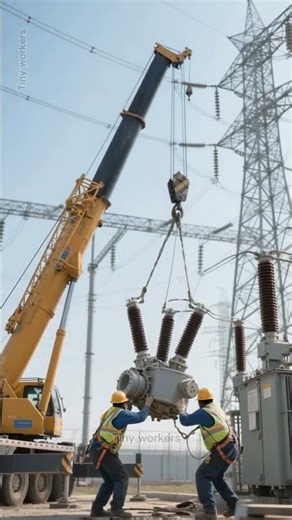 Transformer Arm FALLS on Live Wires! Massive Blast Horrifying Crane FAIL 😱 #shorts #shortvideo #fail
