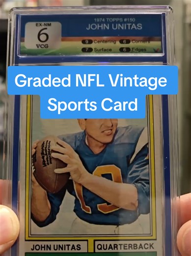 Showing off this John Unitas graded sports card that’s over 30 years old 🔥 Vintage history preserved the right way for collectors who appreciate the legends 👀💎 #SportsCards #VCGgrading #VintageCards #GradedCards #CardCollectors