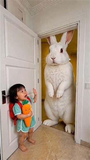 Smart Mookie met rabbit 🐰😱 #funny #shorts