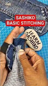 SASHIKO | Basic Stitches mini tutorial. #sashiko #sewingtutorial #beginnersewing