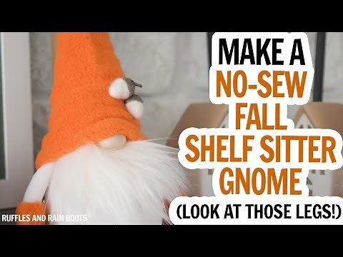 Fall Shelf Sitter Gnome / Fall Gnome DIY / Gnome with Legs / Dollar Tree Fabric DIY