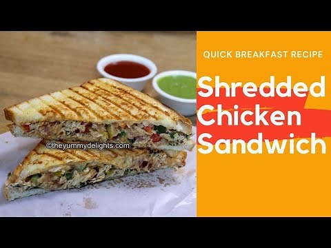 shredded chicken sandwich recipe | easy chicken sandwich | cheesy shredded chicken sandwiches