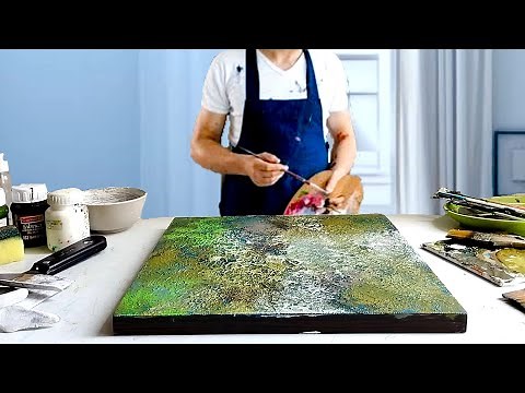 TEXTURED ABSTRACT Art / ACRYLIC Painting / Plastic Wrap Techniques / For Beginners / Step By Step