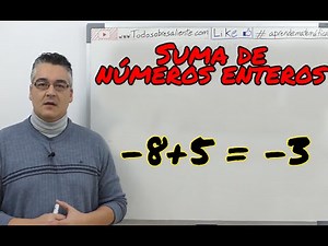 Suma de números enteros. Aprende matemáticas.