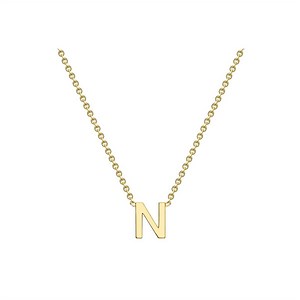 Letter 'N' Necklace in 9K Gold 43cm/17'