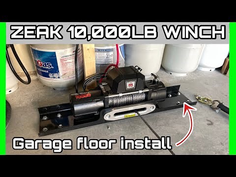 Winch install on garage floor: ZEAK 10,000lb winch w/ wireless remote