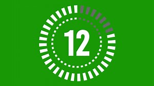 Download 15 seconds countdown timer, countdown timer 15 second, 15 second animation from 15 to 0 seconds. Modern flat design with animation on green background. Full HD for free