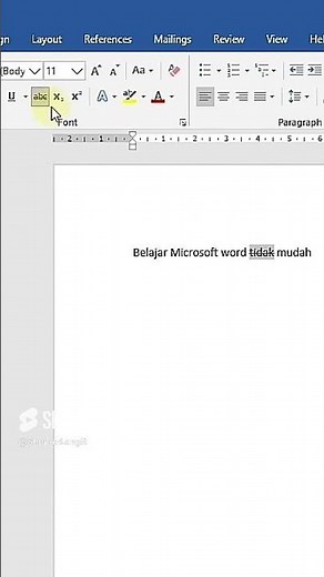Cara memberi tanda coret di Microsoft word
