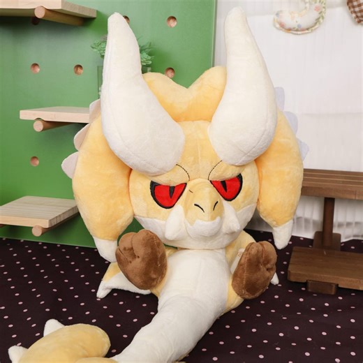 Monster Hunter Diablos Plush Doll Handmade Horned Dragon Stuffed Toy Ultra Soft Cotton Fabric Fantasy Monster Collectible Display Gift - Etsy