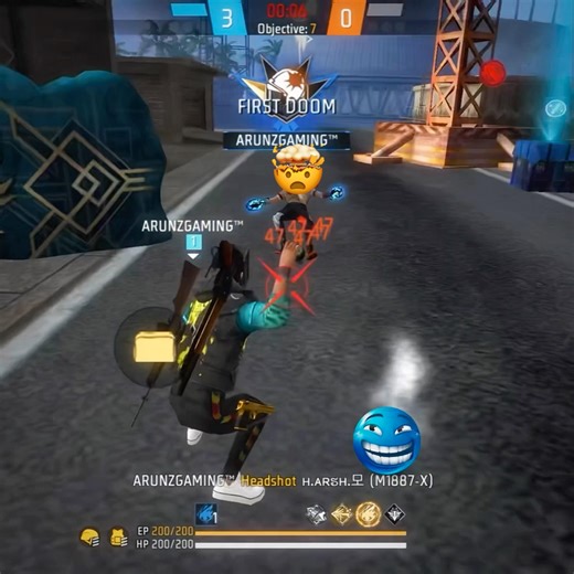😱Mobile Player-in M1887 Onetap 📲🔥#freefire #shorts #ffshorts