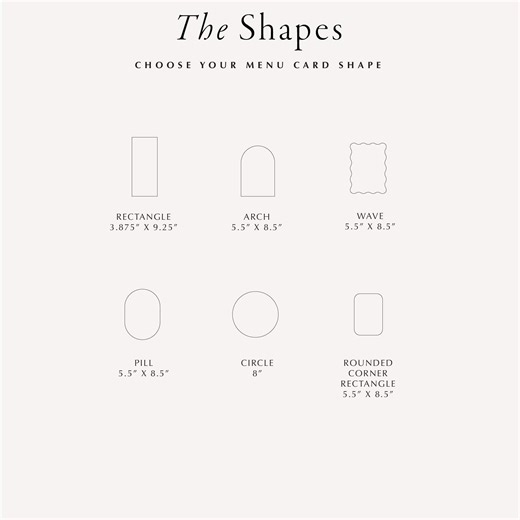 Standard wedding menu card size | Honestweddingadvice.com