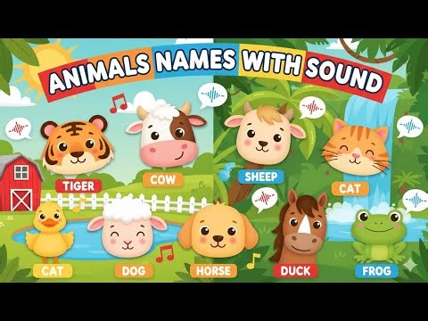 Animals Names with Sounds for Kids! 🦁🐄 | Learn Animal Sounds & Names!