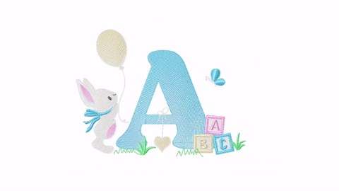 Rabbit Embroidery Design, Alphabet, Easter Letters, Machine Embroidery, Monogram With Baby's Name. - Etsy