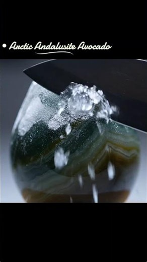 Arctic Andalusite Avocado… The Frozen Gem Core Is Unreal ❄️💚🥑#asmr#relaxingsound