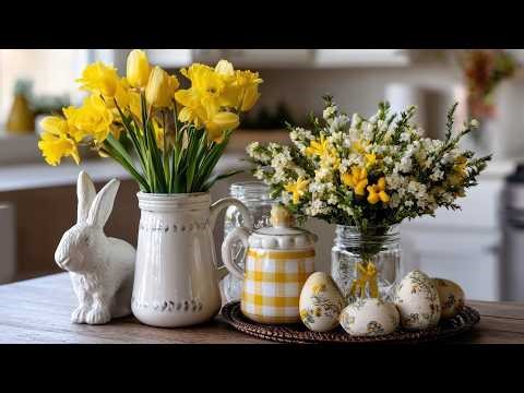 Farmhouse Easter Decor Ideas | Magnolia Style Spring Home with Pastel Eggs, Bunnies & Gingham Charm