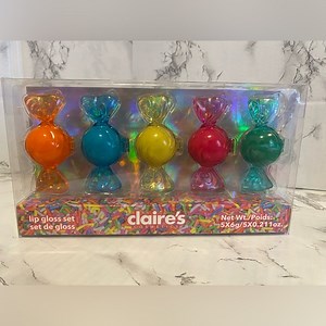 NIP Claire’s Lip Gloss Set - Apple/Strawberry/Pineapple/Blueberry/Orange Flavors