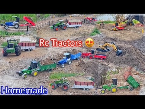 John Deere, Swaraj 855, Farmtrac , Mahindra, Big Tractor || All Rc Tractor Working with trolley