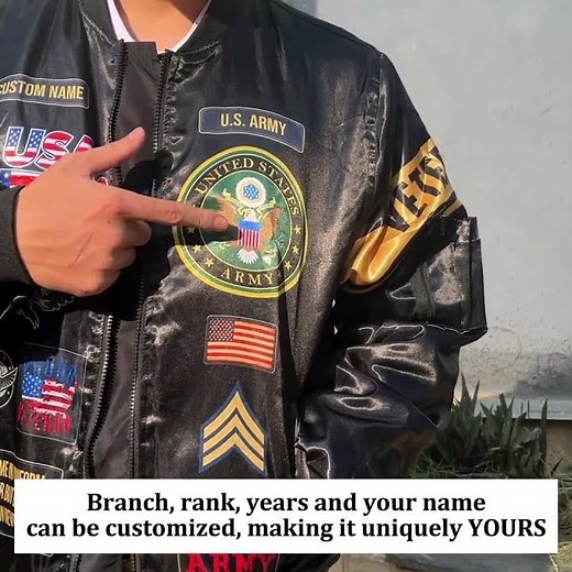 Customized U.S Veteran Proudly Served Bomber Jacket #shorts #veteran #veterans #usmilitary #usarmy