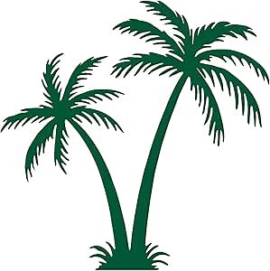 Palm Tree Tropical 10 (Green) (Set of 2) Premium Waterproof Vinyl Decal Stickers for Laptop Phone Accessory Helmet Car Window Bumper Mug Tuber Cup Door Wall Decoration