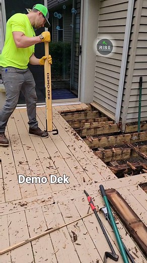 M Sam Irwin | Removing deck boards quickly with the Demo Dek tool #demodek #decks #reddeck #tools #riseconstruction | Instagram