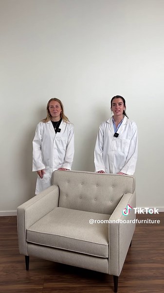 Coffee passed the test, what's next?☕️ Fabric: Sumner Linen #roomandboard #stainlab #coffeestains #furniturecare