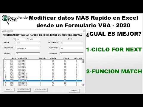 Modificar Datos en Excel MÁS Rápido 🚀🚀 desde un Formulario VBA | CONOCIENDO EXCEL